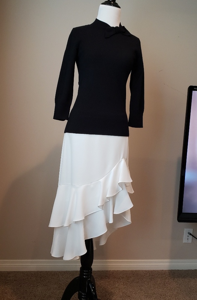 Saks Fifth Ave Ruffled Tiered Midi Skirt by Script